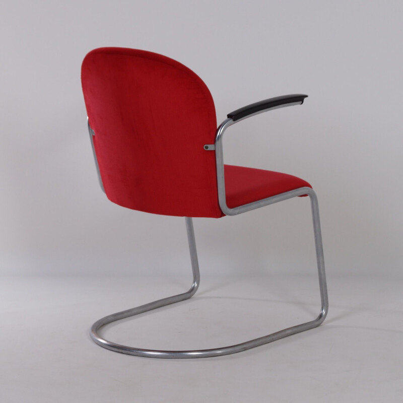 Boven hoofd en schouder voorspelling detectie Vintage fauteuil 413-R Gispen van Willem Hendrik Gispen, 1950