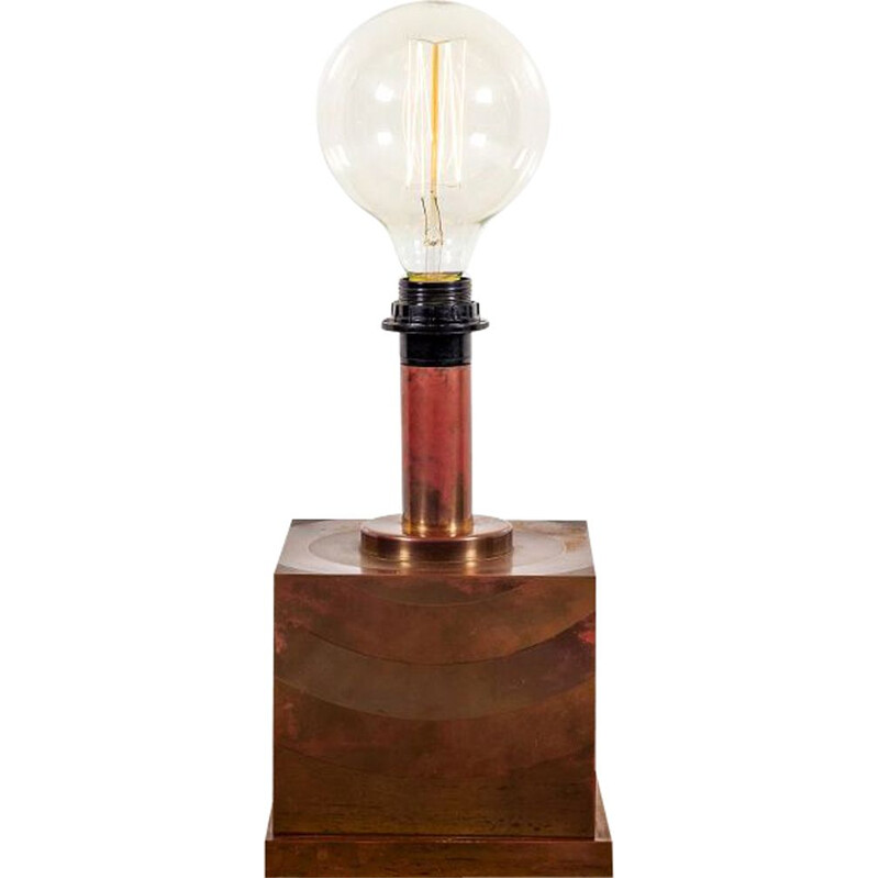 had het niet door uitvoeren Vroeg Vintage Deense koperen tafellamp