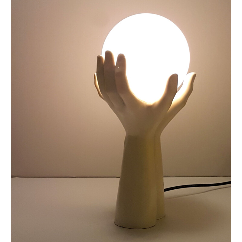 Vintage hands of hope table lamp, 1960s